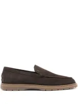 Tod's Slipper Loafers In Suede In Brown