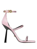 Versace Woman Sandals Pink Size 6 Textile Fibers