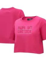 Pro Standard Tampa Bay Lightning Triple Pink Cropped Boxy T-shirt